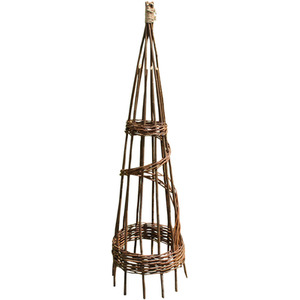 1.2m Spiral Willow Garden Obelisk - Brown / 1 by Selections