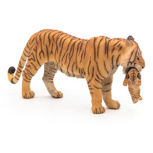 PAPO Wild Animal Kingdom Tigress with Cub Toy Figure - Black by PAPO