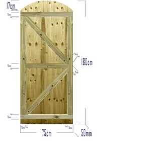Overlapped Feather Edge Pathway Fully Framed Arch Top Pedestrian Garden Gate - Pressure Treated (Tanalised) / 75cm by Premier Garden Supplies
