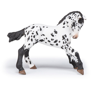 PAPO Horse and Ponies Black Appaloosa Foal Toy Figure - White by PAPO