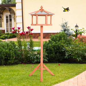 Bird Stand Feeder Table Feeding Station - Natural by Pawhut