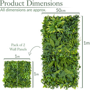 Artificial Evergreen Living Wall 4Pc - Green by Christow