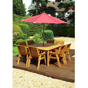 Charles Taylor Eight Seater Square Table Set with Accessories - Burgundy by Charles Taylor
