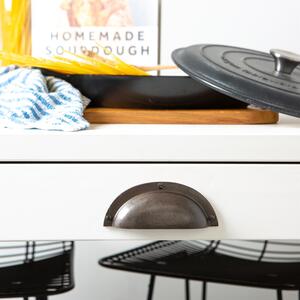 130x50mm Curved Cabinet Cup Handle - Raw by Hammer and Tongs