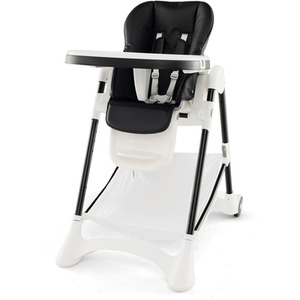 Baby High Chair Foldable Toddler Dining Chair - Black by Costway