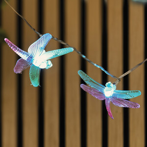 10 LED Solar Dragonfly String Light - Multicolour