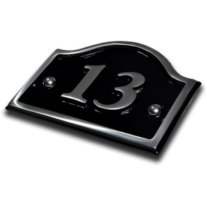Aluminium Bridge House Number 13 - Black by The House Nameplate Company