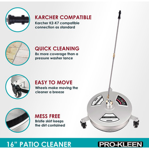 Stainless Steel Patio And Decking Pressure Washer - Silver by Pro-Kleen