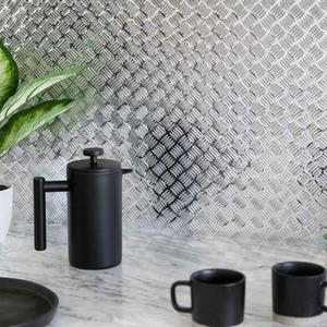 Chequer Plate Silver Self Adhesive Vinyl Wrap by d-c-fix