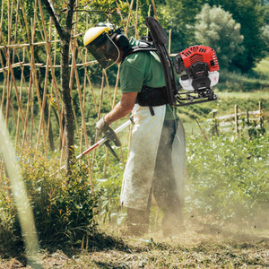 BU-KO 52cc Backpack Petrol Strimmer Garden Tool String Trimmer - Red