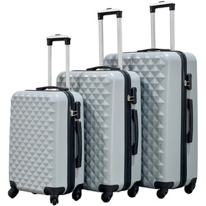 3pc ABS 4 Wheel Diamond Luggage Set by Groundlevel