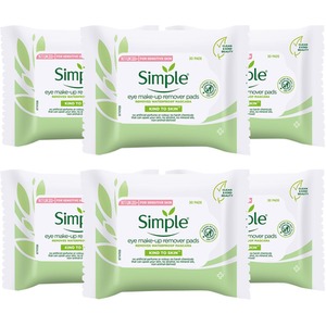 Simple Kind to Skin Eye Make-Up Remover Pads, Pack of 30 - White / 6 by Simple