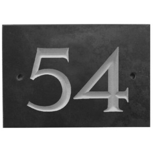 Black Slate Number 54 - Black by The House Nameplate Company