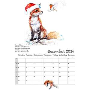 Foxes in Watercolour 2024 Calendar by BebesArts