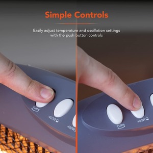 1200w Halogen Heater withReplaceable Tubes - Energy Saving - Grey by Highlands Homeware