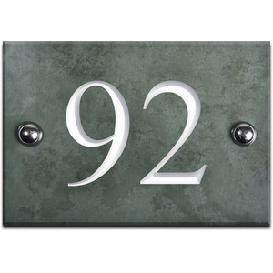 Green Slate House Number 92 - Green by The House Nameplate Company