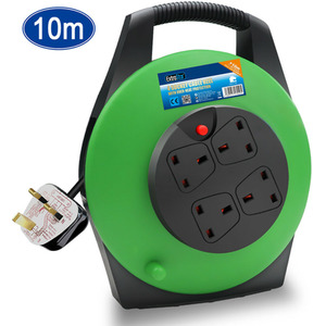 4 Gang Cable Reel 10M - Green by ExtraStar