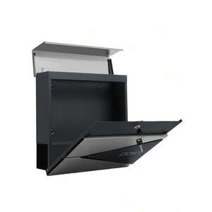 Lockable Post Box Mounted on the Wall - Silver by SONGMICS