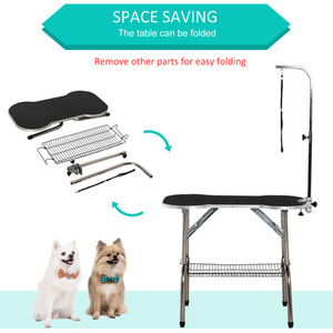 Pet Foldable Grooming Table - Black by PawHut