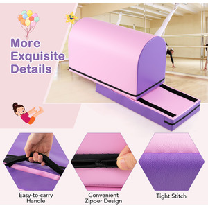 Mailbox Tumbling Mat Gymnastics Vaulting Box - Purple & Pink by Costway