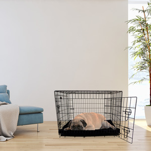 Waterproof Dog Cage Bed in Black - Black / M by Actiaspet