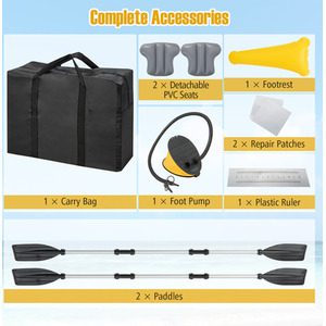 2-Person Inflatable Kayak Set - Yellow by Costway