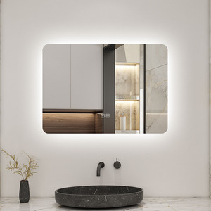 Backlit Bathroom Mirror with Lights Socket Bluetooth Dimmable - White / 70x50cm by AicaBathroom