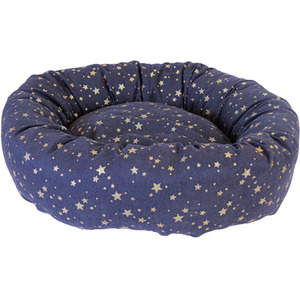 Round Donut Gold Star Anti Anxiety Bed - Blue by Starry Nights