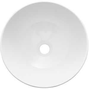 Ceramic Countertop Basin with Central Drain Set - White by Livingandhome