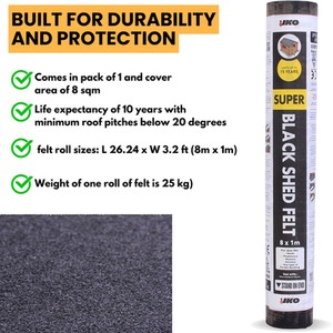 Standard Grade Mineral Shed Roofing Felt by NOVECRAFTO