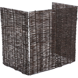 Wicker Garden Trash Can Fence - Brown / 284cm by lifeideas