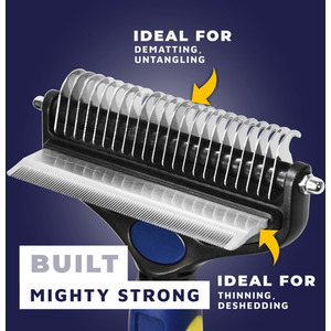 Dog Grooming Brush - Blue & Yellow / Dual Brush by DogCratesPlus