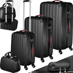 tectake Suitcase Set 4-Piece Pucci - Black by tectake