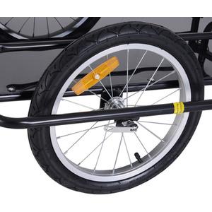 HOMCOM Folding Bicycle Cargo Storage Cart and Luggage Trailer with Hitch Black - Black by HOMCOM