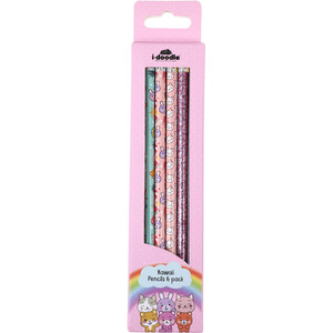 Pack of 6 Kawaii Pencils by i-doodle