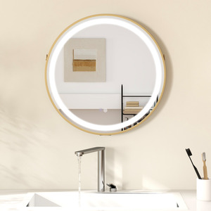 Bathroom Mirror Makeup Mirror - Gold by Costway