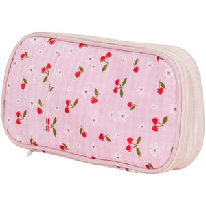 Cherry Hearts Compartment Pencil Case - Pink