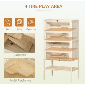 Pawhut Wooden Small Animal Cage - Natural by Pawhut