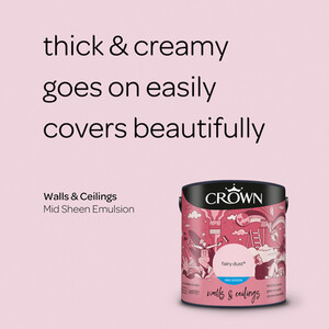 Crown Walls and Ceilings Mid Sheen Emulsion - Fairy Dust / 2.5l by Crown Paints