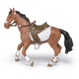 PAPO Horse and Ponies Winter Riding Girl Horse Toy Figure - Black by PAPO