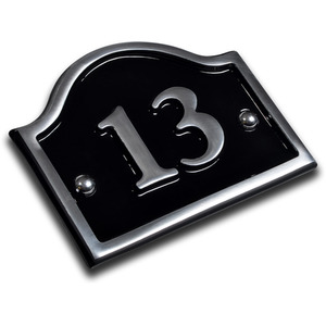 Aluminium Bridge House Number 13 - Black by The House Nameplate Company