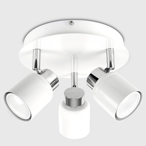 Benton Spotlight 3 Way White Bathroom Ceiling Bar Spotlight - White by ValueLights