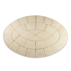 Baroque Oval Paving Kit Limestone - Limestone by Bowland Stone