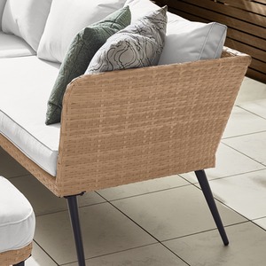 Rattan Outdoor Sofa Set - Seychelles Grey Corner Garden Sofa and Table - 9 Seat - Brown by FurnitureboxUK