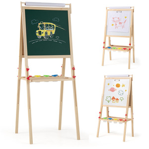 Double-sided Kids Easel - Brown by Costway