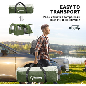 Outsunny 5-6 Man Camping Tent with Two Room and Carry Bag by Outsunny