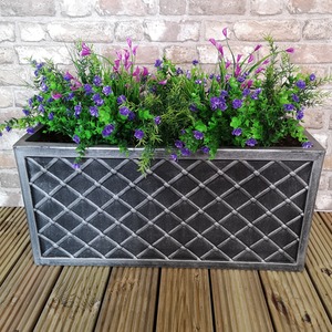 Lazio Trough Pewter Garden Planter - Pewter by Samuel Alexander