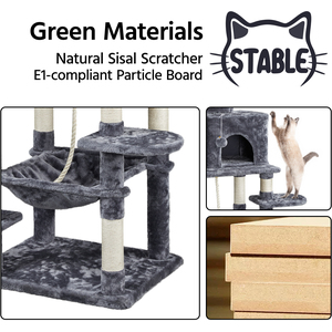 Large Cat Tree with Scratching Posts - Dark Grey by Yaheetech