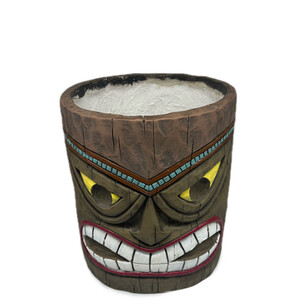 Tiki Style Planter - Brown