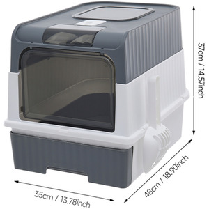 Fully Enclosed UV Sterilization Cat Litter Box by Livingandhome